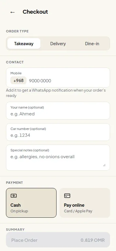 Checkout & Pay